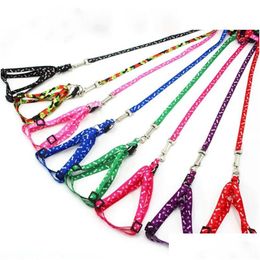 Collares para perros Correas Sublimación Ajustable Mascota Gato Cinturón de seguridad Asientos Arnés para vehículos Clip de plomo Palanca de seguridad Collares de tracción Perros Dhd5U