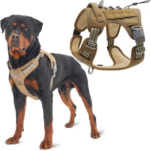 Colliers pour chiens Laisses Harnais tactique pour petits grands chiens No Pull Réglable Pet et laisse Ensemble Réfléchissant K9 Travail Formation Gilet 230606