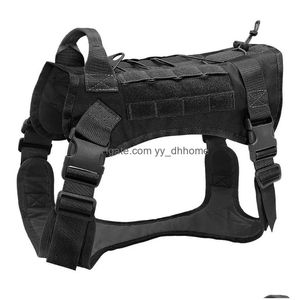 Halsbanden Riemen Tactisch Harnas Vest Militaire Werkkleding Leiband Set Molle Voor Middelgrote Honden Duitse Herdershond Drop D Dhihx