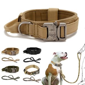 Collares para perros, correas, juego táctico, correa militar de nailon ajustable para entrenamiento, productos para mascotas de pastor alemán medianos y grandes 230403