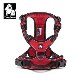 Colliers pour chiens Laisses Truelove Nylon réfléchissant grand harnais pour chien de compagnie tous temps rembourré réglable laisses de véhicule de sécurité pour chiens animal de compagnie TLH5651 230428