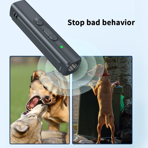 Collares para perros Correas Repelente ultrasónico Disuasión Anti ladridos Tiña de gato Ultravioleta Detección UV Luz Detener Control de ladridos Batería recargable USB 230922