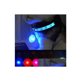 Colliers de chien Laisses en gros Lots500 Sécurité LED Flash Pet Dog Cat Tag Flasher Clignotant Lumière Ship Drop Livraison Maison Jardin Pet Supp Dh2Jj