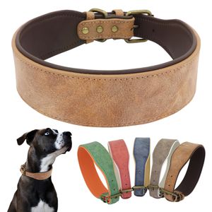 Colliers pour chiens Laisses Collier en cuir large Grand animal de compagnie rembourré doux Perro pour Medium s Pitbull Berger allemand Bulldog XL 2XL 221105