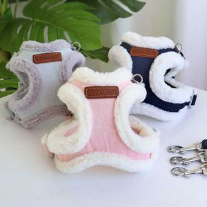 Hondenkragen aanrichting winter fleece honden harnas Franse bulldog harnas warme huisdier kattenvest jas puppy kleren voor kleine honden wandelen riem pet benodigdheden t221212