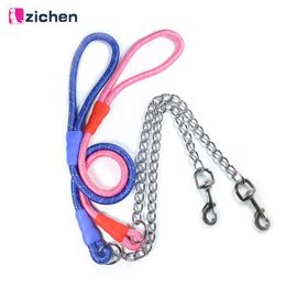 Colliers pour chiens Laisses Zichen Pet Laisse réfléchissante Alliage Corde simple pour la formation à la marche 1.2cm Accessoires ronds