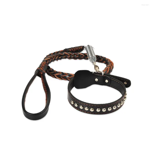 Collares para perros Collar de cuero para mascotas Reemplazo portátil Ajustable Universal Suave Plateado PU Mango Mascotas Correa Gargantilla Herramienta para caminar