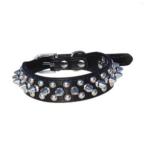 Halsbanden Leren halsband met puntige studs 1