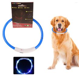 Colliers de chien collier LED éclairer USB Rechargeable Flash collier lumineux sécurité nuit pour la marche des animaux de compagnie