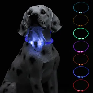 Hondenkragen geleid kraaglicht USB oplaadbaar gloed Pet voor nachtbeveiliging Harnases Leids mode 2024