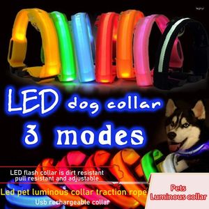 Halsbanden LED-verlichting Nacht Veiligheid Oplichtende flitser Sporthalsband Voor honden Katten Nylon Huisdier Glowing In Dark Cat