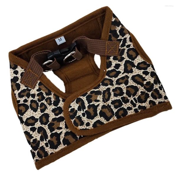 Collares para perros con estampado de leopardo, arnés en el pecho, accesorios para perros cachorros, chaleco para mascotas, suministros de chaqueta