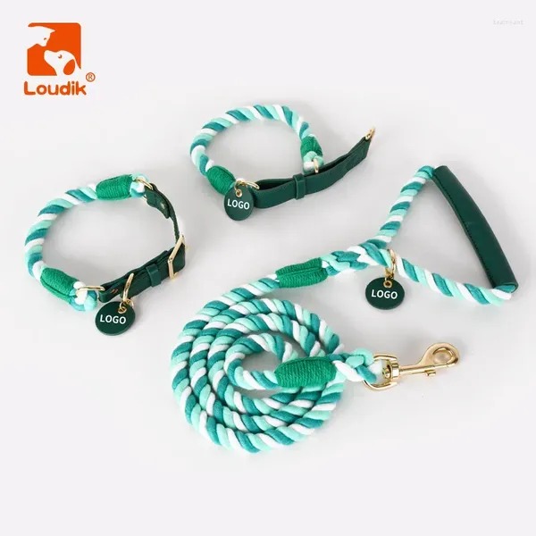 Colliers de chien Collier et laisse Loudik Nom de l'identification personnalisée personnalisée Coton de luxe Coton Small Medium Big Pet Pet Rope Wholesale