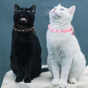 Colliers de chien impression en forme d'amour collier de chat réglable avec cloches accessoires de cou d'animaux de compagnie personnalisés pour chiot chaton fournitures pour animaux de compagnie