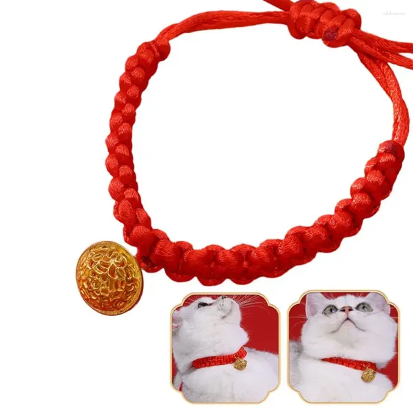 Collares para perros Collar para mascotas Lucky Cuerda tejida a mano de inspiración china Elegante ajustable para una larga vida útil Gato cómodo