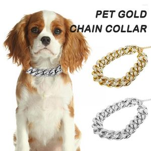 Colliers pour chiens Collier de luxe Sparkling Big Gold Chain Puppy Pet Hip Hop Collier Diamante Supplie X4a4