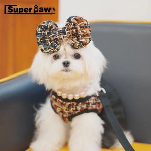 Colliers de chien Luxury Pet Bowtie Robe Jupe Leash Walking Set pour les petits chiens Chihuahua Schnauzer Teddy Yorkie Pomeranian Bichon Gyl07