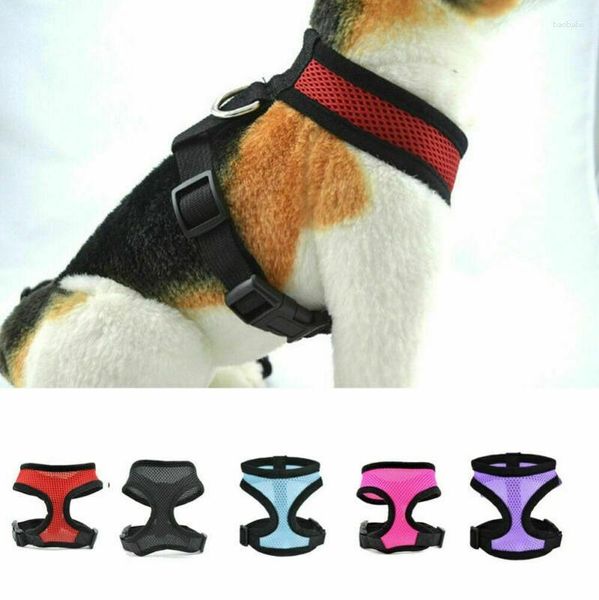 Colliers pour chiens, harnais en maille, contrôle des animaux de compagnie pour chat, collier de marche doux, sangle de sécurité, gilet pour chiot