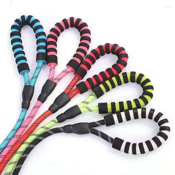 Colliers pour chiens, corde ronde multicolore, ceinture réfléchissante, chaîne de Traction, grande traction pour la marche des animaux de compagnie