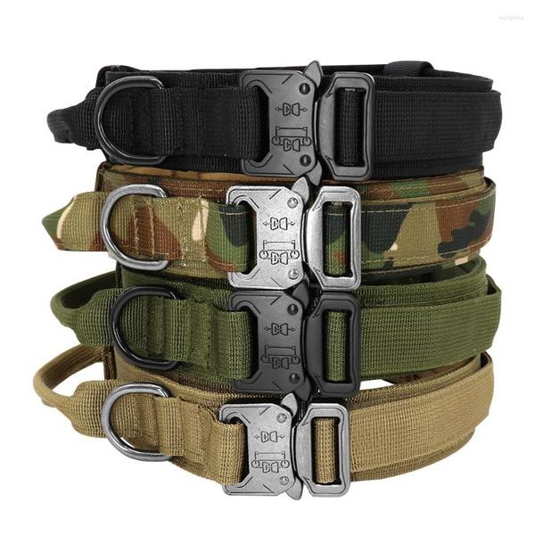 Colliers pour chiens collier tactique militaire Camouflage moyen grand pour la formation à la marche berger allemand durable