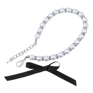 Colliers de chien collier collier de perles pour animaux de compagnie perles de chat chats et chiens Imitation mariage bijoux blancs