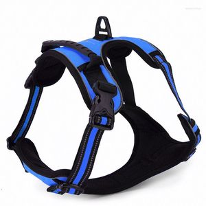 Colliers pour chiens sans traction harnais de poitrine réfléchissant réglable pour laisse moyenne grande animal de compagnie en plein air course gilet d'entraînement accessoires