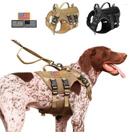 Colliers pour chiens, harnais militaire sans traction, 3 autocollants, harnais tactiques, gilet réfléchissant, entraînement pour animaux de compagnie, Durable pour chiens de taille moyenne et grande