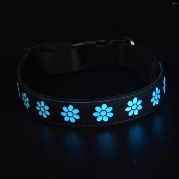 Collares para perros Nylon Ajustable Led y correas Recargable 8 luces de color 15 modos Collar intermitente