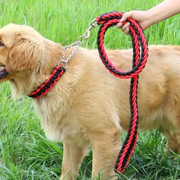 Colliers de chien en nylon tressé corde de traction moyenne chiens moyens de plomb plomb set entraînement de compagnie de randonnée de la marche de marche
