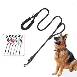 Ошейники для собак, нейлоновый прочный светоотражающий поводок для тренировок на открытом воздухе, длина веревки с двойной ручкой, регулируемые большие и маленькие аксессуары