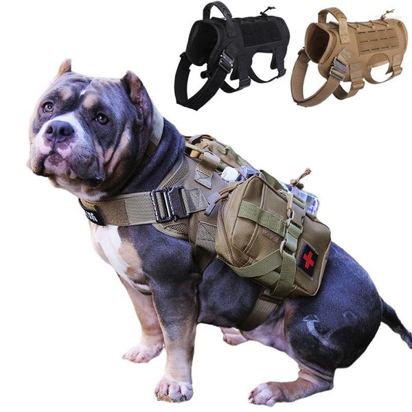 Colliers pour chiens harnais en nylon pour grands chiens gilet tactique militaire marche chasse berger allemand Doberman Molle entraînement