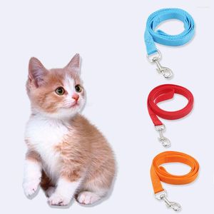 Hondenkragen nylon riem voor kleine honden en katten 1,5 120 cm kleurrijke huisdier puppy koordkraag loodriem riem lopen training wandelen