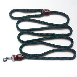 Colliers pour chiens Laisse en cuir en nylon Long suivi Corde ronde Entraînement à la marche en plein air Laisses pour animaux de compagnie pour chiens de taille moyenne 2M / 3M / 5M