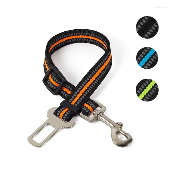 Colliers pour chiens en fil réfléchissant en Nylon, corde de Traction pour voiture, pour chiens de petite et moyenne taille, boucle de sécurité réglable pour animaux de compagnie