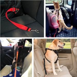 Hondenkragen nylon veiligheidsgordel kraag clip huisdier auto veiligheidsgordel harnas riem reizen voor middelgrote kleine honden a -af te ruziënde lengte