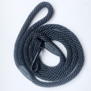 Colliers pour chiens Laisse d'entraînement en nylon 1,2 cm I Corde de traction large 5 pieds de long pour petite et moyenne couleur noire