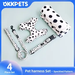 Colliers de chien okkpets offre spéciale 4in1 harnaiscollarleashblanket accessoires de harnais de compagnie en polyester pour petits chiens moyens moyens