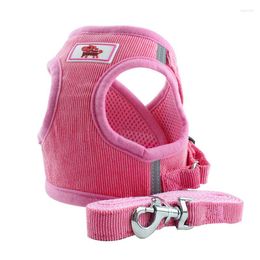 Colliers pour chiens en plein air Pet Mesh Harnais Gilet Style Laisse Corde Bande Réfléchissante Accessoires Pour Petits Et Moyens Animaux Sangle Respirante