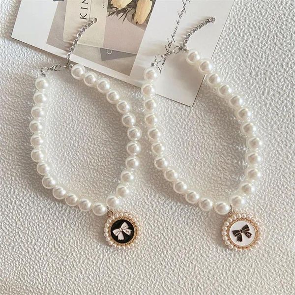 Colliers de chien collier de perles bijoux pour petits chiens chiot Bling pendentif chat collier de mariage Chihuahua Yorkie fille vêtements accessoires