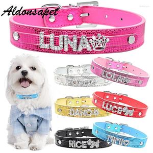 Hondenkragen gepersonaliseerd bling strass letternaam kat kraag aangepast diamant leer voor kleine middelgrote grote puppy