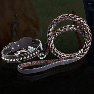 Halsbanden Gepersonaliseerde Halsband En Lijn Set Tactisch Voor Grote Honden Golden Retriever Kleding Huisdierproducten