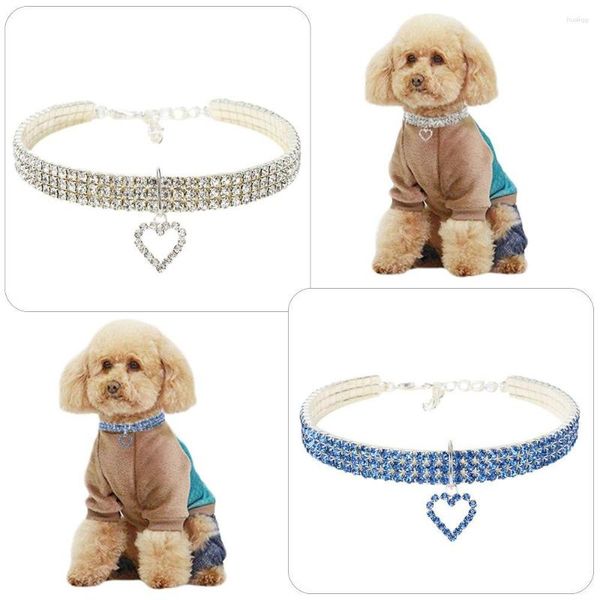 Collares para perros Accesorios para mascotas Lindo collar de diamantes de imitación Collar de cadena para el cuello Gato