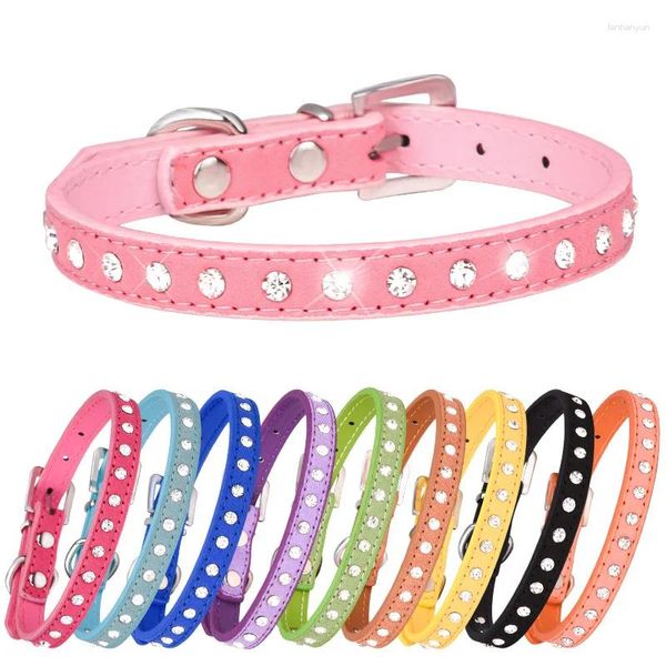 Collares de perros Accesorios para mascotas Pet Diamond con alpinidad con encogimiento de diamantes Catada de diario gato Rhinestone correa sólida resistente a desgaste duradero