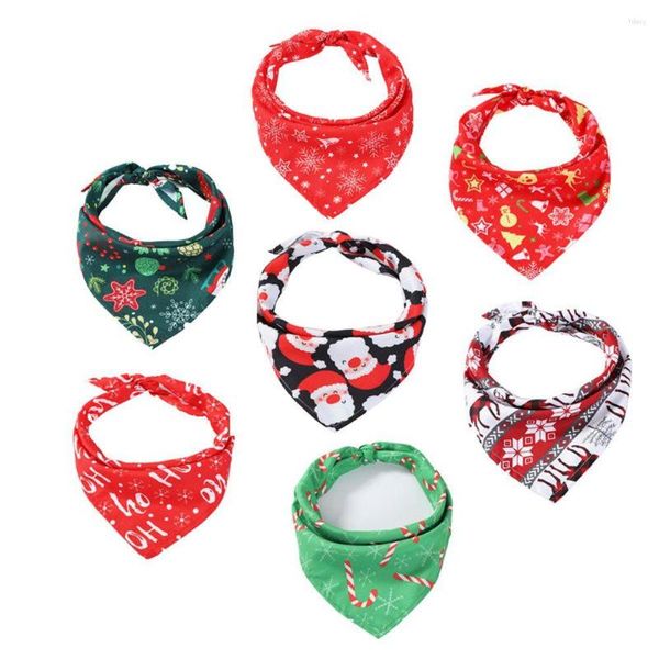 Colliers de chien, Bandana pour animaux de compagnie, accessoires pour chat, écharpe de noël, bavoirs imprimés, serviette du père noël, fournitures de costumes