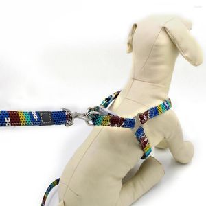 Hondenkragen Pet Boheemse stijl Puppy Strappy Vest Harness Reflecterende borstbanden
