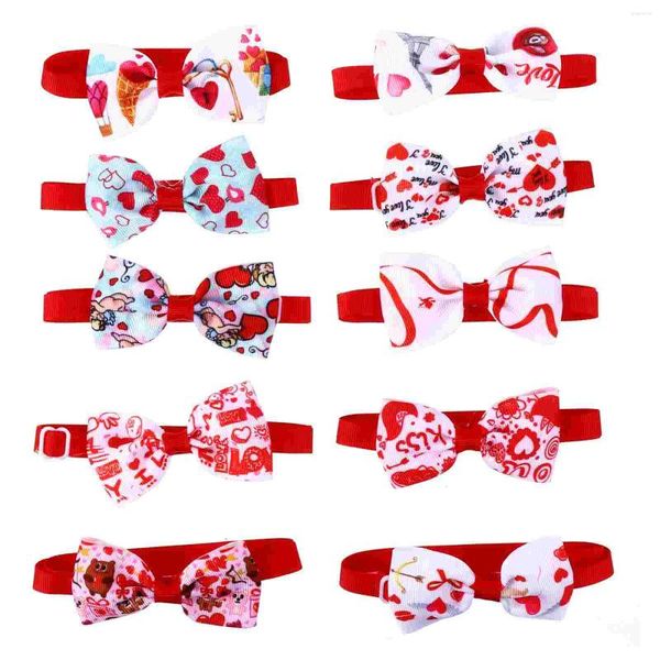 Collares para perros Pajarita para mascotas Collar para gatos Corbatas ajustables Collar para el día de San Valentín Cadena Bowknot Suministros Pequeños