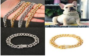 Colliers de chien Pet Cat Chain Collar Bijoux Mélans de métal avec diamant 125 mm de largeur Pitbull Personnalized Dogs Accessories5563780