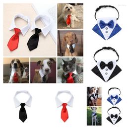 Colliers pour chiens et chats, cravate formelle, nœud papillon de smoking, noir et rouge, accessoires, costume pour petits et moyens animaux de compagnie