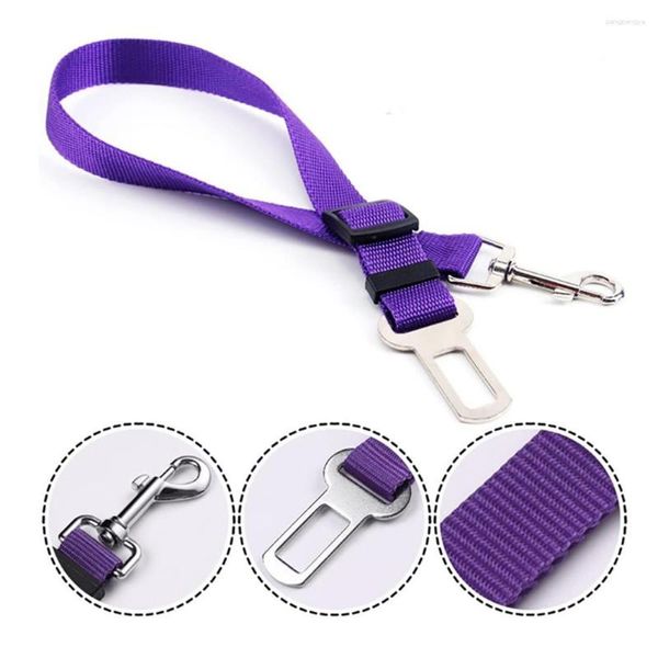 Colliers pour chiens Pet Cat Ceinture de sécurité Réglable Nylon Tissu Laisse Laisse Petit Moyen Voyage Clip Collier Siège De Voiture