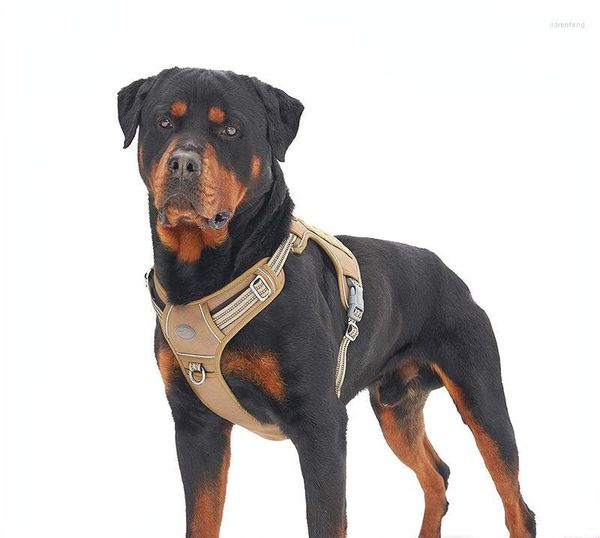 Colliers pour chiens Sangle de poitrine pour animaux de compagnie Medium et Large Tactical Outdoor Training Accessoires de corde de traction réfléchissants